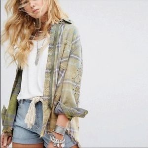 Free People Flannel Deconstructed Shirt